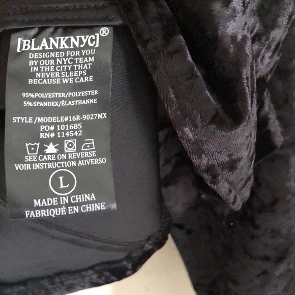 BLANKNyC Black Crushed Velvet Zip up Moto Jacket - Picture 9 of 15